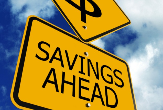 sign saying Savings Ahead