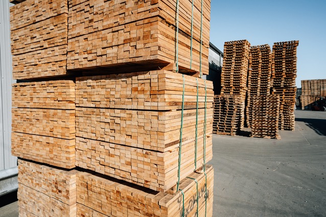 stacks of lumber used to build pallets