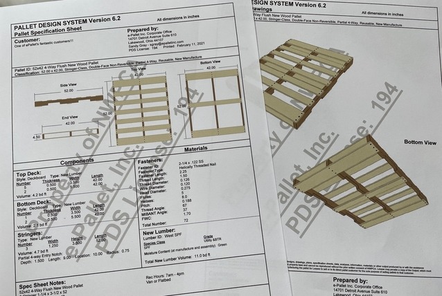 custom designed pallet specifications