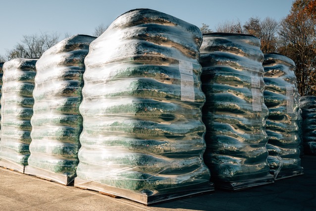 stacks of mulch made from recycled pallets